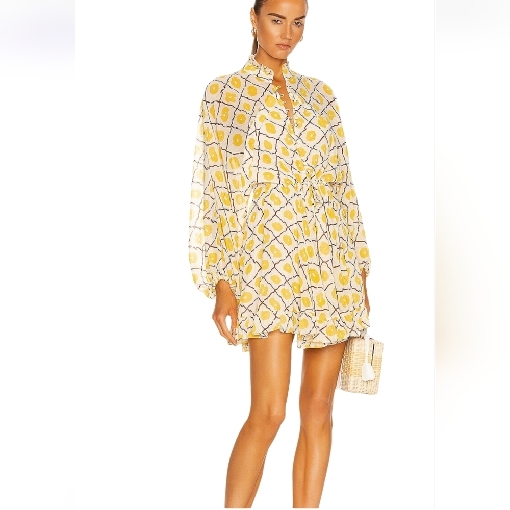Alexis Rachael Mini Dress In Ivory Medallion Retail$396 NWOT Size Small